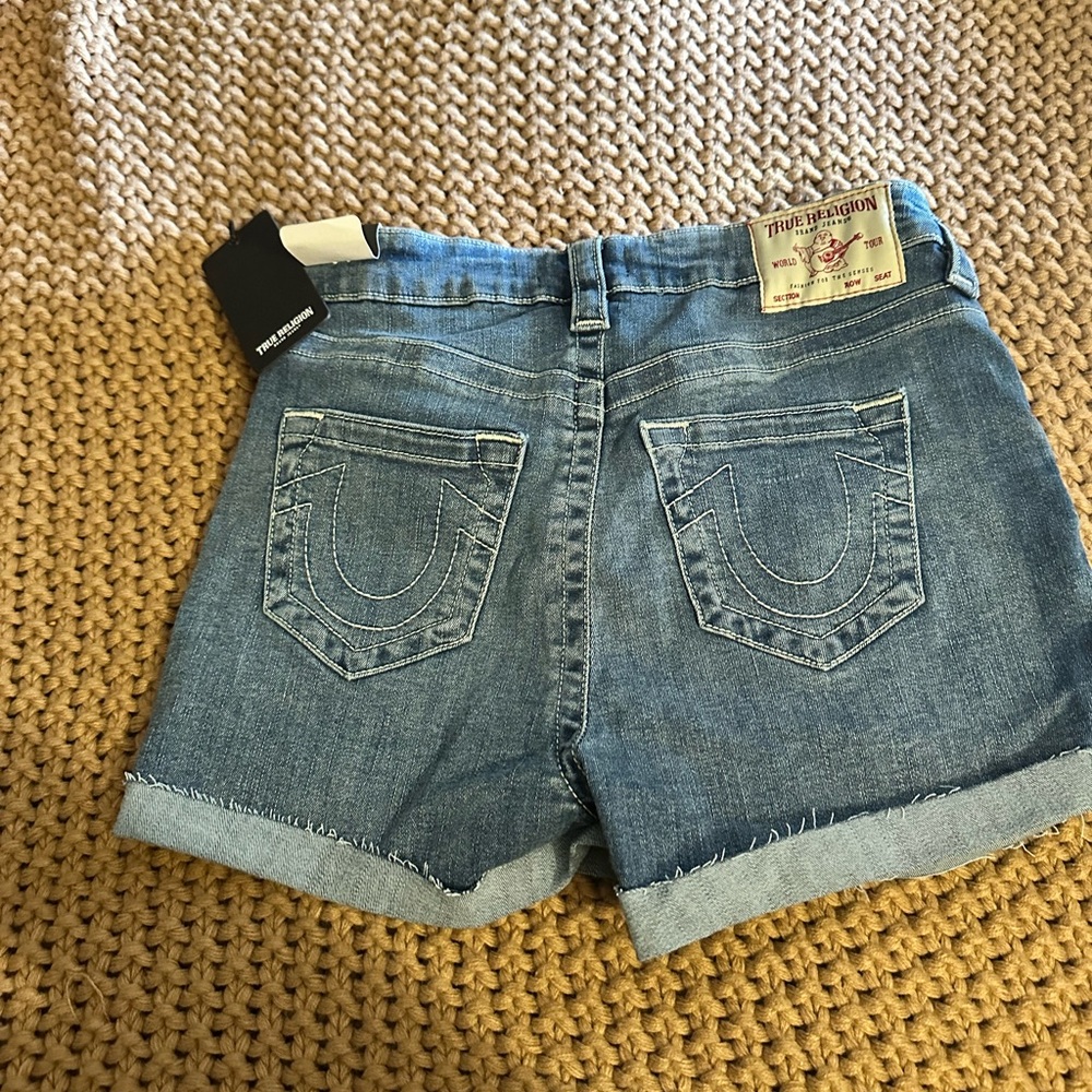 True Religion Women's Blue Denim Shorts